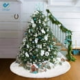 thumbnail image 4 of Deago White Faux Fur Christmas Tree Skirt, 30.5" x 30.5" x 30.5", 4 of 10