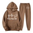 thumbnail image 4 of Womens 2 Piece Outfits - Long Sleeve Hoodie With Sweatpants Matching Sets Women Clothing Fall Fall Lounge Sets for Women, 4 of 4