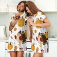 thumbnail image 4 of Disketp Happy Thanksgiving para Camisón Corto de Manga Corta para Mujeres, Camisón Cómodo con Escote Redondo, Bonito y Confortable, 4 of 6