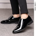 thumbnail image 4 of Tawop Dress Shoes for Men Casual Dress Shoes Business Lace Up Wedding Shoes Oxfords Black Size:7, 4 of 9