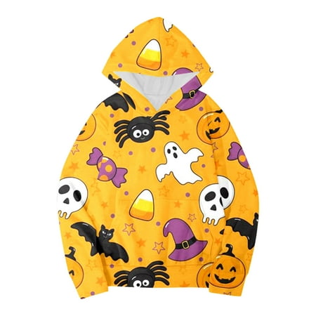 

Hoodies for Boys Halloween Long Sleeve Cartoon Prints Warm Pullover Tops Sweat Suit Sweatshirts for Teen Girls
