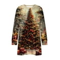 thumbnail image 4 of Christmas Outfit for Women Long Sleeve Loose Fit Tunic Tops with 2 Pockets Crewneck Xmas Printed T-shirts (2XL, Gold), 4 of 5