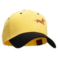 thumbnail image 5 of Dachshund Dog Patched Two Tone Cotton Twill Low Profile Strap Cap - Black Yellow OSFM, 5 of 5