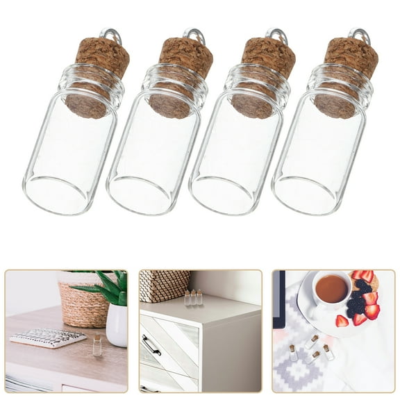 OUNONA 50Pcs 1.5ml Clear Mini Glass Jars DIY Wish Bottles for Message Weddings Party Favors with Cork Stoppers
