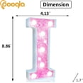 thumbnail image 4 of Carpa LED Pooqla con forma de letra para marquesina, color rosa claro, funciona con pilas, 4 of 6