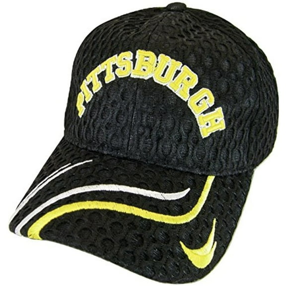 Pittsburgh Men's Air Mesh Adjustable Baseball Cap (Black)