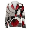 thumbnail image 3 of Women Multiple Color Fashion Flowy Nature Reverse Printing Long Sleeve Polyester Top Blouse Shirt(Red,S), 3 of 4