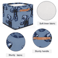 thumbnail image 3 of CURLYOOT 13 x 13 Inch Cube Storage Bin, Dog Fabric Storage Cube Baskets, Closet Shelves Foldable Bins with Leather Handles for Home Organizer, 3 of 7