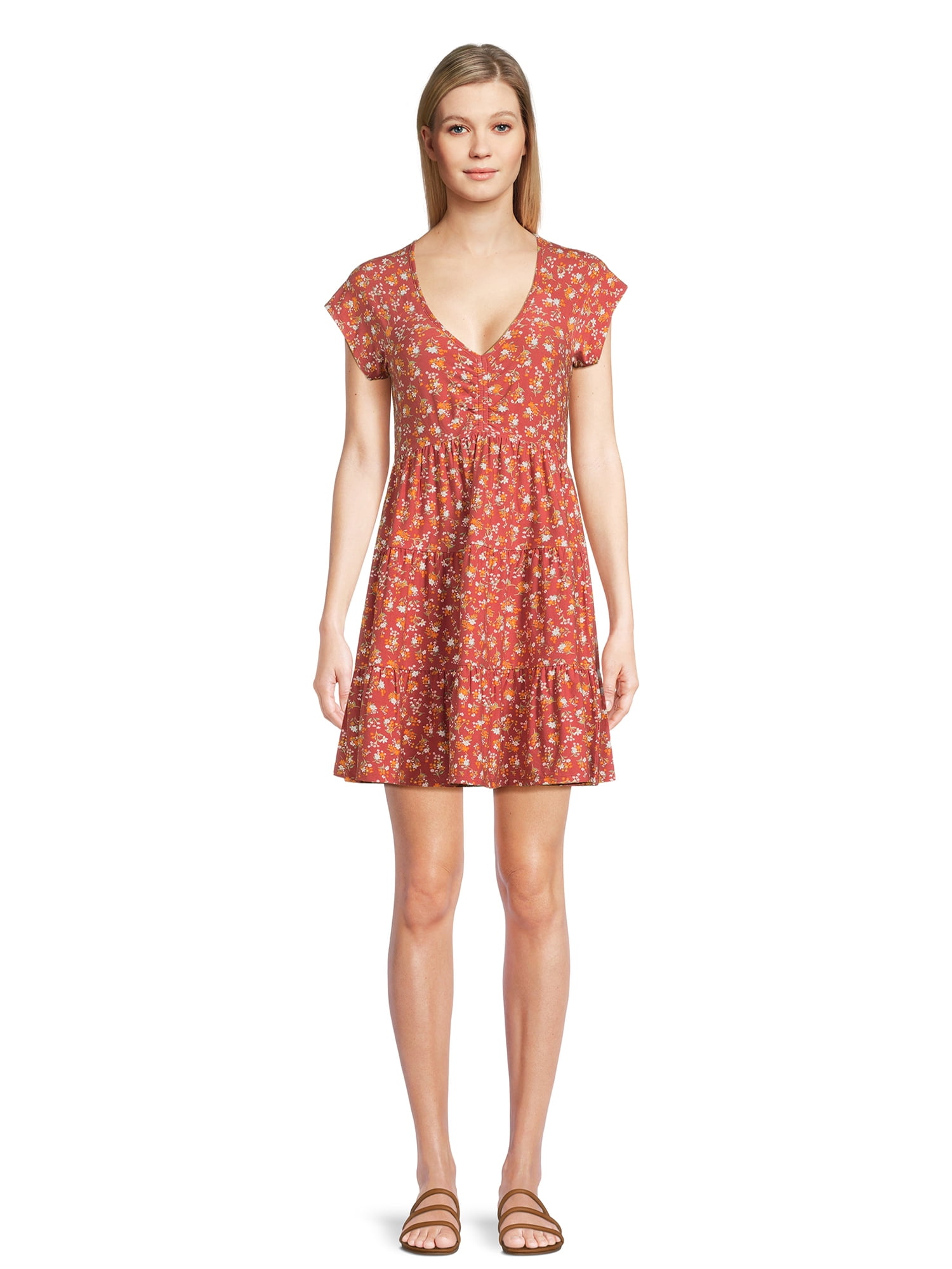 No Boundaries Juniors Tiered Jersey Babydoll Mini Dress