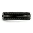 thumbnail image 3 of Edward Mirell BlackTi Cable Black Spinel w/Sterling Silver Bezel 7mm Band EMR232, 3 of 7