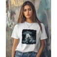 thumbnail image 3 of T Shirts for Women Short Sleeve Cotton Crewneck T-Shirt, Funny Crocodile Spaceship Tee Tops Casual Basic T-Shirts, XS-5XL White M, 3 of 7