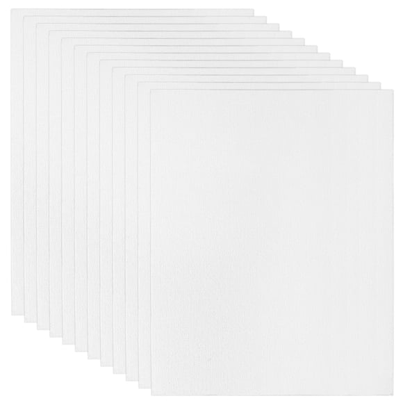 Tableros de lienzo de 8x12" para pintar, paquete de 12, 100% algodón, panel de lienzo en blanco estirado triple imprimado, delgado para pinturas acrílicas, al óleo, tempera, blanco