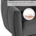 thumbnail image 6 of Ktaxon 360° Swivel Accent Armchair Velvet Upholstered Club Chair, Pumpkin Shape Sofa Corner Barrel Chair Gray, 6 of 8