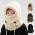 thumbnail image 2 of 3 in 1 Beanie Hat with Scarf and Mask Unisex Kid Winter Warm Fleece Balaclava Thermal Sherpa Hood Ski Mask Face Mask, 2 of 6