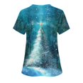 thumbnail image 4 of Ailaofu Christmas Scrubs for Women Tops Plus Size Stretch Short Sleeve Nursing Scrub Shirts Cute Printed Holiday Uniform, 4 of 5