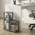 thumbnail image 2 of Furinno Turn-N-Tube Toolless Assembly 2-Tier Ladder Shape Grey Book Shelf with Open Frame Design, Corner Shelf, Open Shelves, for Living Room, Garage, Home Office, Grey Oak/Grey, 2 of 4