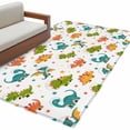 thumbnail image 2 of Dinosaurs Area Rug 4'x6', Green Orange Blue Cartoon Dinosaurs Washable Non-Slip Rugs, Low Pile Large Carpet for Living Room Bedroom Dining Room Kitchen Office Indoor Mat, 2 of 9