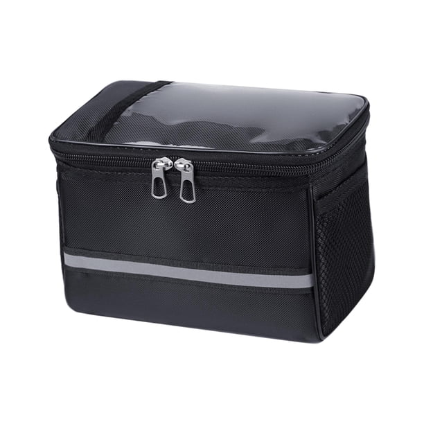 Bolsa delantera para bicicleta Práctico bolsillo delantero para bicicleta Fácil instalación Impermeable para Negro kusrkot Bolsas para tubo delantero de bicicleta