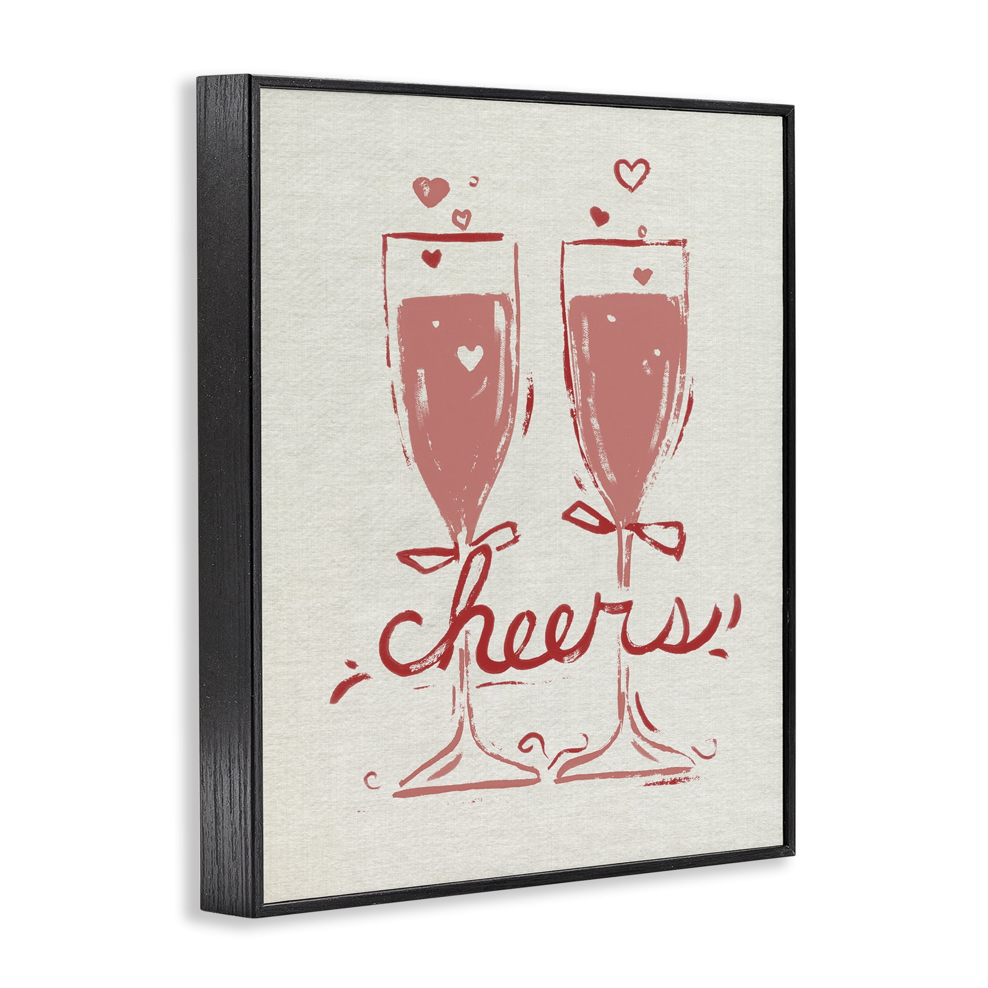 Stupell Industries Romantic Cheers To Love Black Framed Giclee Art, design by June Erica Vess