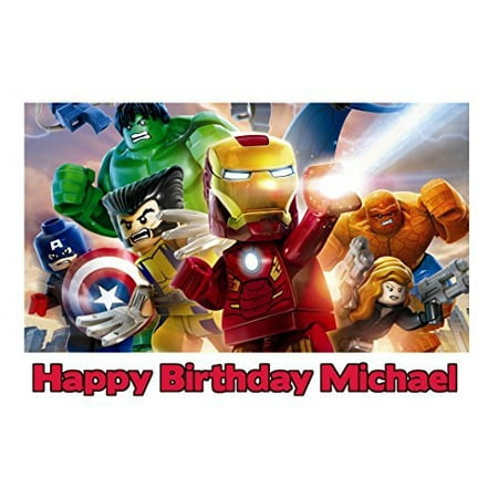 1/4 Sheet Lego Marvel Super Heroes Edible Frosting Cake Topper- 77694 ...