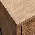 thumbnail image 5 of eHemco Geometric Ripple End Table with Storage, Modern Retro Style, 16.5 x 14 x 31 Inches, Indoor Living Room Furniture, Natural Finish, 5 of 9