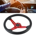 thumbnail image 3 of 14in Universal Car Steering Wheel with Horn Button, PU Leather and Aluminium Alloy, Fine Workmanship, Light Weight, Comfortable Grip, Easy to Install for Most Vehicles, 3 of 8