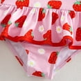 thumbnail image 4 of Lullu Girls Strawberry Print Ruffle One-Piece Swimsuit Cute UPF 50+ Bathing Suit, 4 of 7
