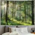 thumbnail image 2 of PRATYUS  Forest Tree Tapestry Nature Landscape Tapestry Sunshine Through Tree Tapestries Wall Hanging Green Fresh Woodland Scenery for Bedroom Ceiling Aesthetic Decoration, Sunlight, 2 of 6