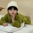 thumbnail image 5 of Odeerbi Kids Girls Winter Fleece Outfits Children's Cotton-padded Coat Velvet Thickened Warm Winter Mid-length Cotton Coat Baby Coat Green 9-10 Years, 5 of 8