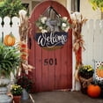 thumbnail image 4 of Dserhfy Front Door Welcome Sign Farmhouse Rustic Round Wooden Bowknot Letter Welcome Wreath All Seasons Indoor Outdoor Porch Door Hanger Wall Hanging Decoration, 4 of 8