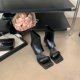 thumbnail image 3 of Botas de tacón alto negras con punta abierta para mujer, zapatos de fiesta, tacones de aguja, para baile de jazz, para calle, sandalias de verano de marca popular para mujer, 3 of 5