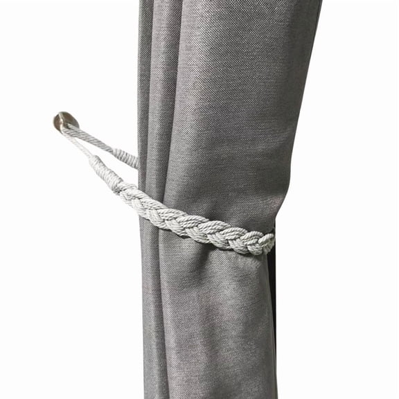 Natural Cotton Rope Curtain Tiebacks Elegant Boho Style Decorative Drape Tie Backs Soft Hand-Woven Rope Curtain Holdbacks for Home & Office Drapery