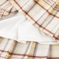 thumbnail image 5 of Leey-World Kids Girls Plaid Pleated Skirts High Waist Knee Length A-Line Mini Skirt Scooter Skirt School Uniform(Khaki,11-12 Years), 5 of 9