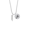thumbnail image 2 of Delight Jewelry Silvertone Small Sexy Script Silvertone Script Initial Disc - M - Charm Necklace, 20"+3", 2 of 4