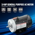 thumbnail image 5 of KFFKFF 0.75HP AC Motor, 115V/230V, 1725 rpm, 56C Frame, designed for Air Compressors, Single Phase with 5/8" Keyed Shaft, supports both CW and CCW rotation, suitable for Agricultural Tools, 5 of 9