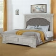thumbnail image 2 of Highland Park Rustic Ivory Wood Upholstered Panel Queen Bed, 2 of 5