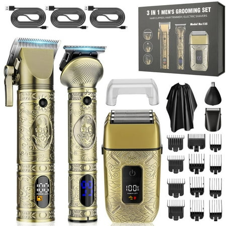 LEMULEGU Cordless Hair Clippers for Men - Professional Trimmer - 19-Piece Set