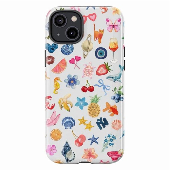 Cute Pattern Touch Case, Dual Layer Protective Phone Case, Gift for Women & Girls, for iPhone 16/15/14/13/12/11 Pro/Plus/Mini