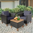 thumbnail image 2 of Barara King Patio Relaxation Sets,3 Pieces Patio Rattan Bistro Furniture Set with Wooden Table Top-Gray, 2 of 8