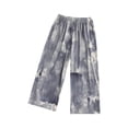 thumbnail image 2 of Fall Winter Savings!Ahuyic Long Pants for Kids,Boys Girls Ink Wash Print Wide Leg Pants 3-15Years Comfortable Casual Casual Trousers with Elastic Waistband,9 Years Gray, 2 of 3