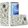 thumbnail image 6 of For Samsung Galaxy S24 Plus /S24+ Bling Crystal 3D Full Diamonds Luxury Sparkle Rhinestone Ornaments Hybrid Cover ,Xpm Phone Case [ Silver Swan Crown Pearl ], 6 of 7