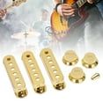 thumbnail image 4 of Perillas De Volumen De Guitarra, Cubiertas Doradas Para Pastillas De Guitarras Eléctricas, 6 Orificios, 2T, 1V Para Amantes De La Música, 4 of 7