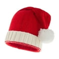 thumbnail image 3 of Christmas Hat under $5! kkbbma Knitted Christmas Santa Hat, Stretchy Holiday Beanie, Festive Xmas Stocking Cap, Red White Crochet Hat for AdultsKids, Christmas Party Accessories, 3 of 9