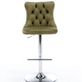 thumbnail image 2 of Velvet Bar Stools with 360° Swivel and Backrest / Cozy for Home Pub Gatherings, 2 of 7