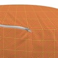 thumbnail image 3 of Abstract Pouf Cover with Zipper, Angled Lines Composition in Checkered Square Style Frames Geometric, Soft Decorative Fabric Unstuffed Case, 30" W X 17.3" L, Vermilion Earth Yellow, by Ambesonne, 3 of 5