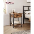 thumbnail image 1 of VASAGLE Mesita de Noche, Mesa Auxiliar, Mesa Auxiliar con cajón y Estante, para Dormitorio, Montaje Fácil, Acero, Diseño Industrial, Marrón Rústico y Negro, 1 of 5
