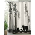 thumbnail image 2 of Abstract Shower Curtain, Forest Walking Bear Family Pine Tree Silhouette Waterproof Shower Curtain Set with 12 Hooks Lightweight Washable Fabric Shower Curtains for Bathroom 72x84 Inches, 2 of 6