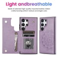thumbnail image 4 of Dteck for Samsung S24 Ultra Case With Card Holder & Screen Protector,Women Flower Magnetic Back Flip Wallet Case Phone Case for Samsung Galaxy S24 Ultra 5G,Purple, 4 of 8