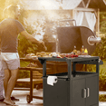 thumbnail image 5 of AECOJOY Outdoor Grill Cart with Storage Cabinet Buffet Prep Tables for Outside Steel BBQ Bar Carts for Patio, 5 of 10