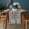 thumbnail image 2 of Easter Table Runner - 48 Inch Long, Kitchen Dining Table Runner Dresser Scarves, Vintage Gnomes Bunny Eggs Black Buffalo Plaid Farmhouse Decor for Coffee Tables Wedding Party Banquet, 2 of 8